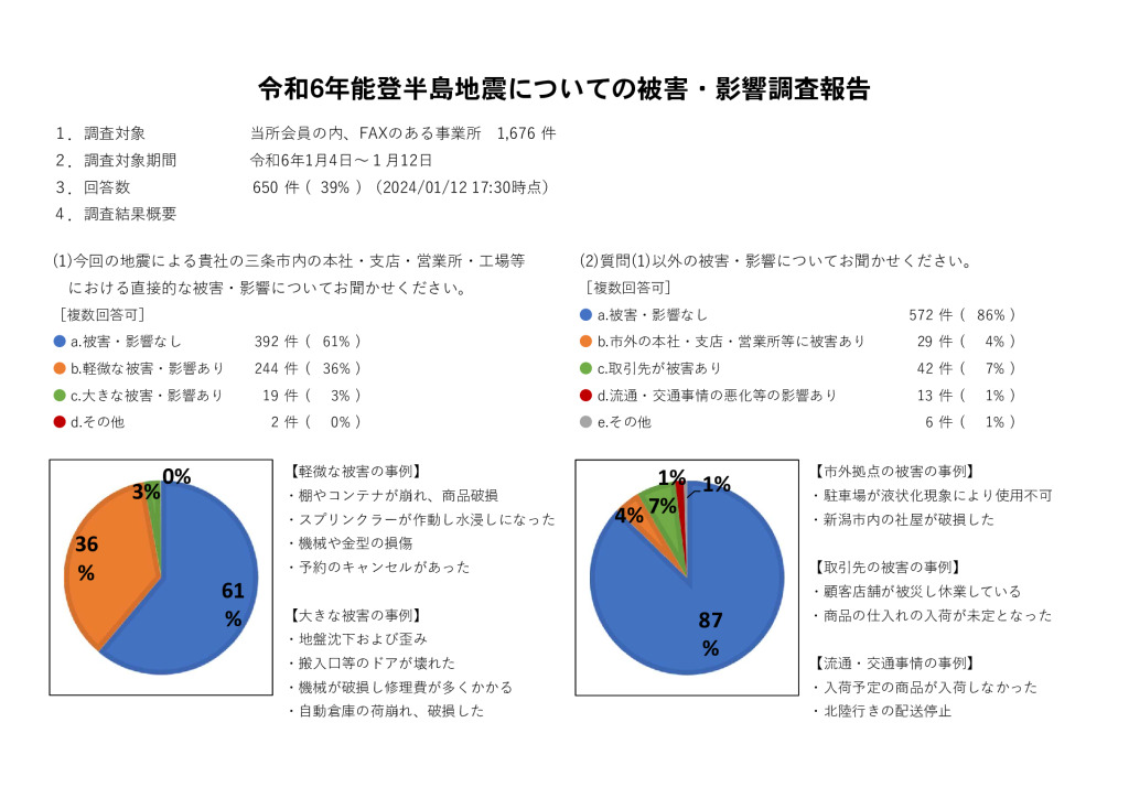 令和6年能登半島地震の被害・影響調査報告のサムネイル